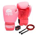 Kit Luva de Boxe Muay Thai MKS Prospect + Bandagem 2,55m + Corda Slim