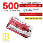 Kit luva de latex p/ proc. red clássico premium quality c/ pó - 500 luvas - tam: p. - UNIGLOVES