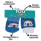 Kit luva e meia recem nascido bebe infantil mantem o bebe aquecido