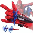 Kit Luva Lança Teia Spider Lançador de Dardos Com Ventosa e Linha Brinquedo Infantil Menino Hero Aranha Crianças 3 Anos