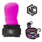 Kit Luva Palmar Hand Grip Revolution Pink + Munhequeira Elástica - Nc Extreme