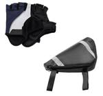 Kit Luvas Para Ciclismo Unissex G + Bolsa Quadro Tramontina