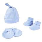 Kit Luvinhas Pantufas e Touca Azul Malha