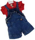 Kit Luxo Jardineira Jeans + Blusa Menina Infantil Verão 2499