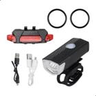 Kit Luzes LED Bicicleta Alta Visibilidade Segurança Noite À Prova D'água Bateria Longa Duração Frontais Visíveis - Utilika Distribuidora