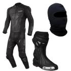 Kit Macacão Couro X11 Speed 2 Preto Bota Race Pro