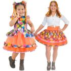 Kit Mãe e Filha Festa Junina - Vestido + Saia Adulta Tule Laranja