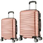 Kit Mala de Viagem 2 Peças Bordo e M - C/ 4 Rodinhas 360º