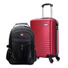 Kit Mala de Viagem de Bordo Chicago + Mochila Executiva Boa Vista Swiss Move