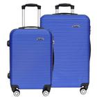 Kit Malas de Viagem 2 Peças Venture Infinity ABS Rodas Duplas 360 Azul