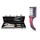 Kit Maleta Churrasco Amolador Afiador Inox Faca Profissional