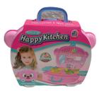 Kit Maleta Cozinha Infantil Happy Kitchen Fogão Panelinhas Meninas