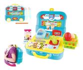 Kit Maleta Infantil - Caixa Registradora - Azul - Fênix