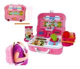 Kit Maleta Infantil - Caixa Registradora - Rosa - Fênix