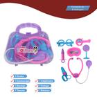 Kit Maleta Mini Doutor Educativo 7 Itens Lilás Médico 1268 - Paki Toys