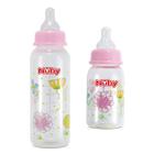 Kit Mamadeira Anticólica Menina Bico Silicone 240ml + 120ml Nuby