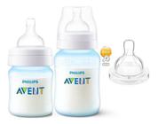 Kit Mamadeira Avent 125/260ml Anti-colic Azul + Bico N.4