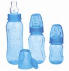 Kit Mamadeira Bico Ortodôntico 70/160/250ml Azul Kuka