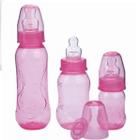 Kit Mamadeira Bico Ortodôntico 70/160/250ml Rosa Kuka