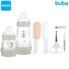 Kit Mamadeira Mam Anticólica Cinza + Kit Cuidados Buba