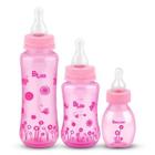 Kit Mamadeiras 3 Peças Baby Loo Bico Silicone Menina