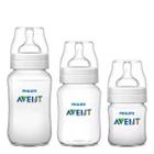 Kit Mamadeiras Avent Anti-Cólica 3 unidades Clássic + Transparente - Philips Avent