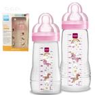 Kit mamadeiras easy active 270/330ml rosa estampa unicórnio - mam