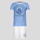 Kit Manchester City Maine Juvenil Azul Celeste e Branco