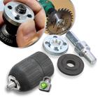 Kit Mandril Aperto Rápido 1/2 x 2-13mm Lock + Haste Eixo Suporte Adaptador Universal Disco De Corte Desbaste Rebolo Lixa para Furadeira Parafusadeira