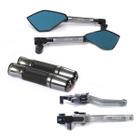 Kit Manete Manopla Retrovisor Xj6 Fazer 600 Mt-07 Mt-09 Yzf