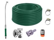 Kit Mangueira Verde 20 Metros Com Esguicho, Engate, Torneira