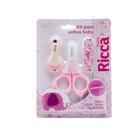 Kit Manicure Tesoura Cortador e Lixa Baby Colors Rosa Ricca