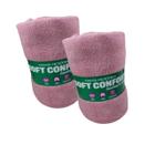 Kit Manta Cobertor Soft Casal Microfibra Toque Veludo Rosa