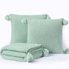 Kit Manta Queen Sala Sofa 230X60 + 2 Capas 40X40 Menta - Five Star Malhas