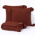 Kit Manta Sofa Cama Casal 180X90 + 2 Capas 40X40 Terracota - Five Star Malhas