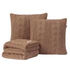 Kit Manta Sofá Cama Queen + 2 Capas 40X40 Viena Cobre - Five Star Malhas