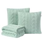 Kit Manta Sofá Cama Queen + 2 Capas 50X30 Viena Menta