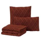 Kit Manta Sofá Cama Solteiro + 2 Capas 40X40 Paris Terracota