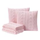 Kit Manta Sofá Cama Solteiro + 2 Capas 40X40 Viena Rosa