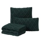 Kit Manta Sofá Cama Solteiro + 2 Capas 50X50 Paris Verde - Five Star Malhas