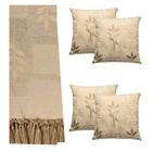 Kit Manta Xale Grande Para Sofá E Cama Com 4 Capas de Almofada