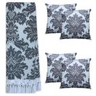 Kit Manta Xale Grande Para Sofá E Cama Com 4 Capas de Almofada