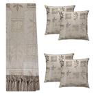 Kit Manta Xale Grande Para Sofá E Cama Com 4 Capas de Almofada