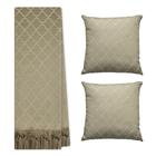 Kit Manta Xale Grande Para Sofá E Cama Protetora Com 2 Capas de Almofada