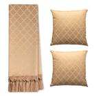 Kit Manta Xale Grande Para Sofá E Cama Protetora Com 2 Capas de Almofada