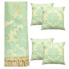 Kit Manta Xale Para Sofá 4,00 X 2,80 Metros Com 4 Capas de Almofada