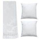 Kit Manta Xale para Sofá e Cama Jaquard com 2 Capas de almofadas