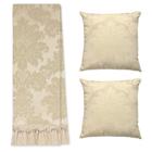 Kit Manta Xale para Sofá e Cama Jaquard com 2 Capas de almofadas