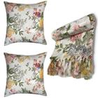 Kit Manta Xale para Sofá e Cama Jaquard com 2 Capas de almofadas