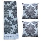 Kit Manta Xale para Sofá e Cama Jaquard com 2 Capas de almofadas